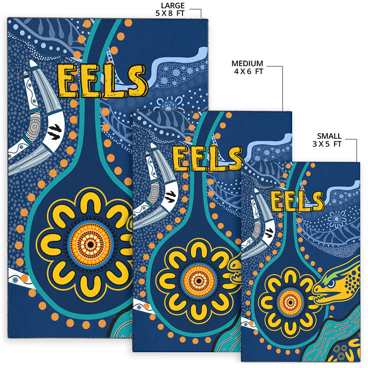 Eels Rugby Area Rug - Custom Indigenous Eels Area Rug RLT13 - Vibe Hoodie Shop