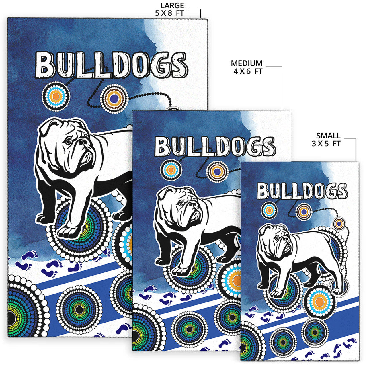 Bulldogs Rugby Area Rug - Custom Indigenous Bulldogs Area Rug RLT13 - Vibe Hoodie Shop