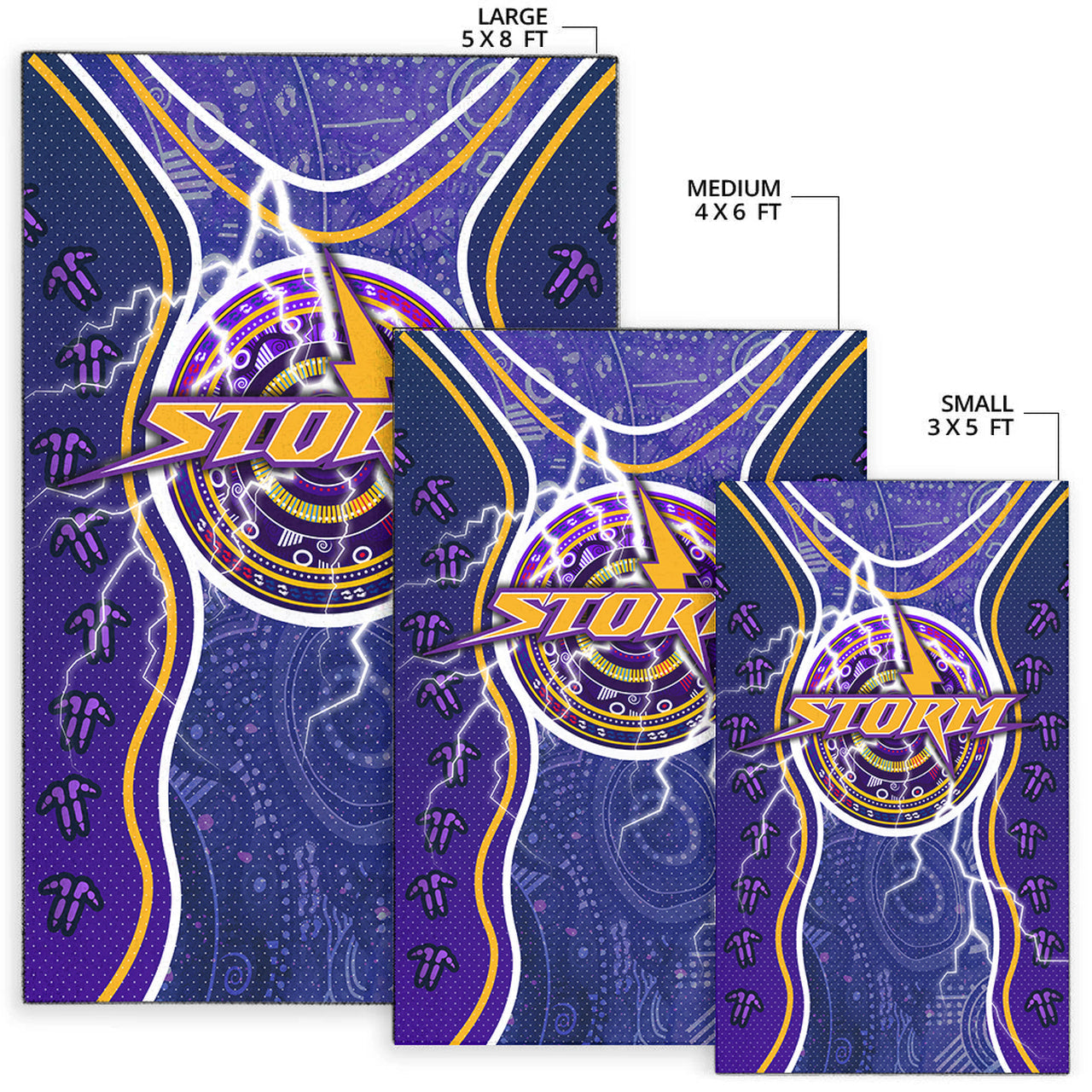 Storm Rugby Area Rug - Indigenous Storm Area Rug RLT13 - Vibe Hoodie Shop