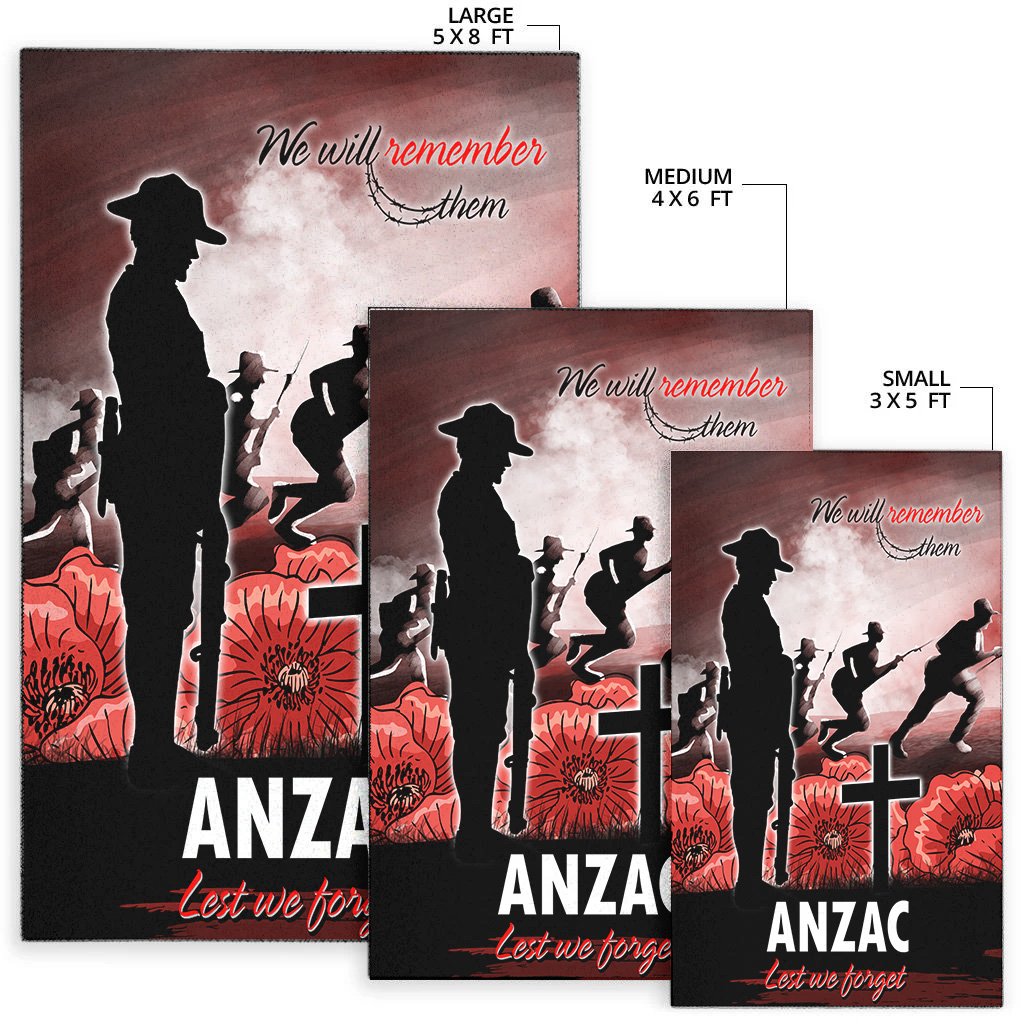 ANZAC Day Area Rug - We Will Remember Them Special Version - Vibe Hoodie Shop