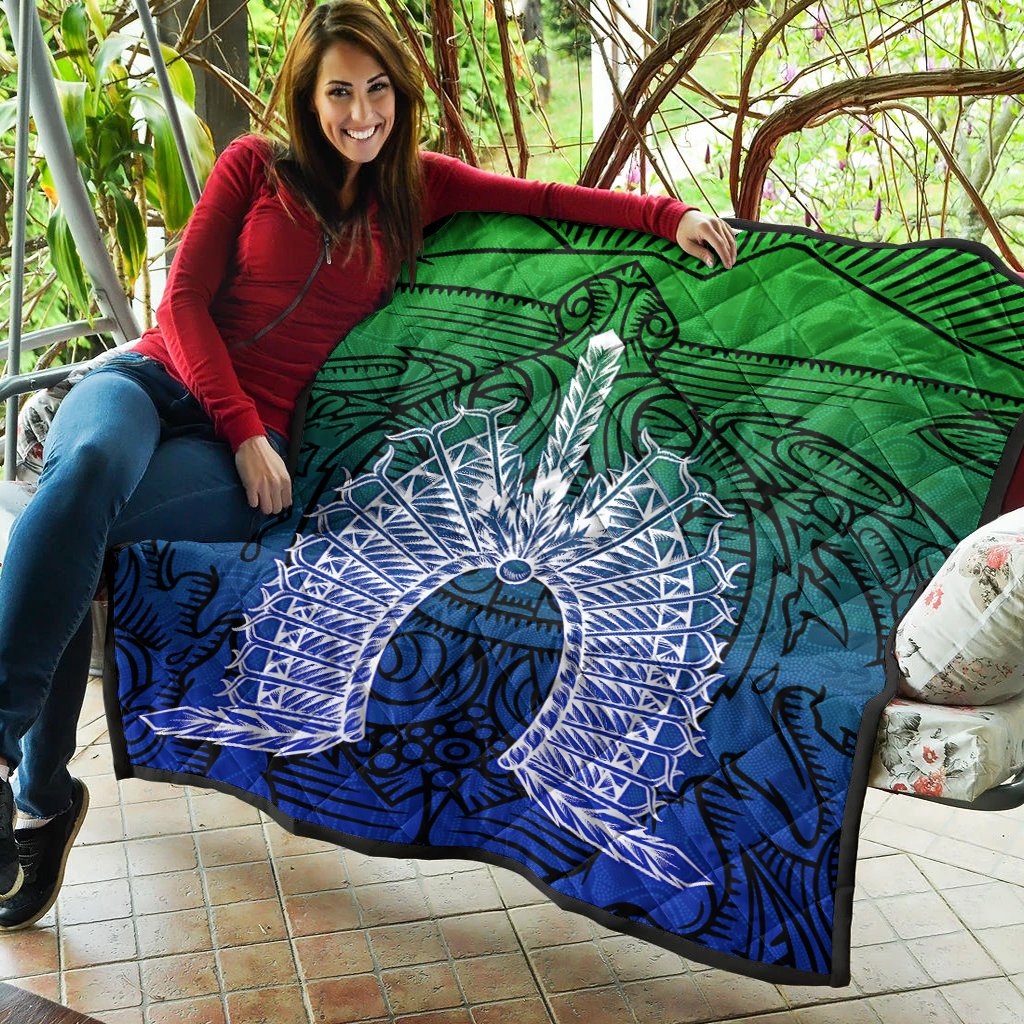 Torres Strait Islanders Premium Quilt - Turtle and Dhari Mask - Vibe Hoodie Shop