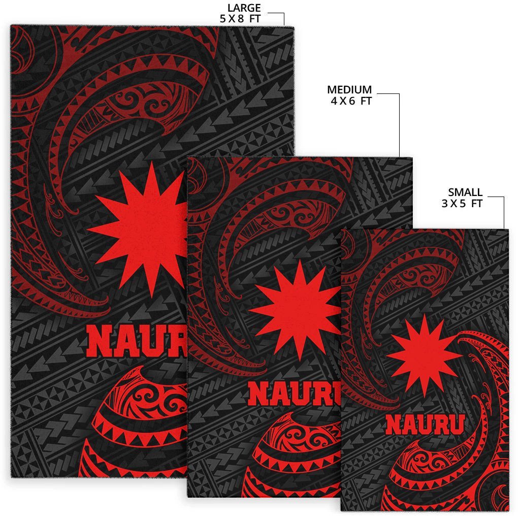 Nauru Polynesian Area Rug - Red Tribal Wave - Vibe Hoodie Shop