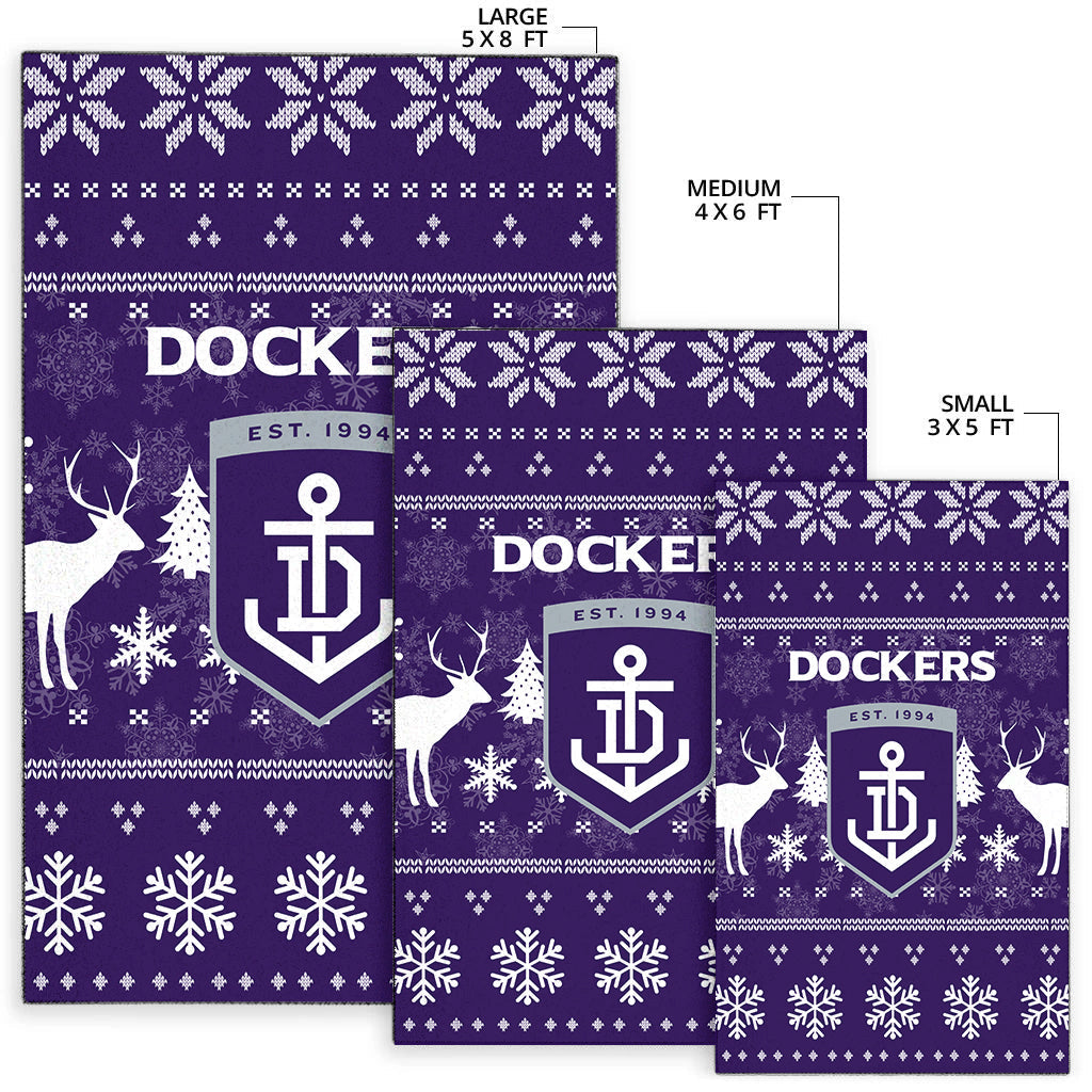 Fremantle Football Club Area Rug - Christmas Ugly Style - - Vibe Hoodie Shop