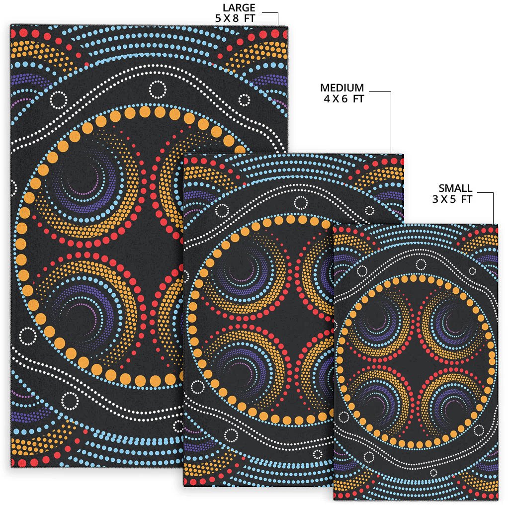 Aboriginal Area Rug - Dreamtime Dot Painting Aboriginal Style - Vibe Hoodie Shop