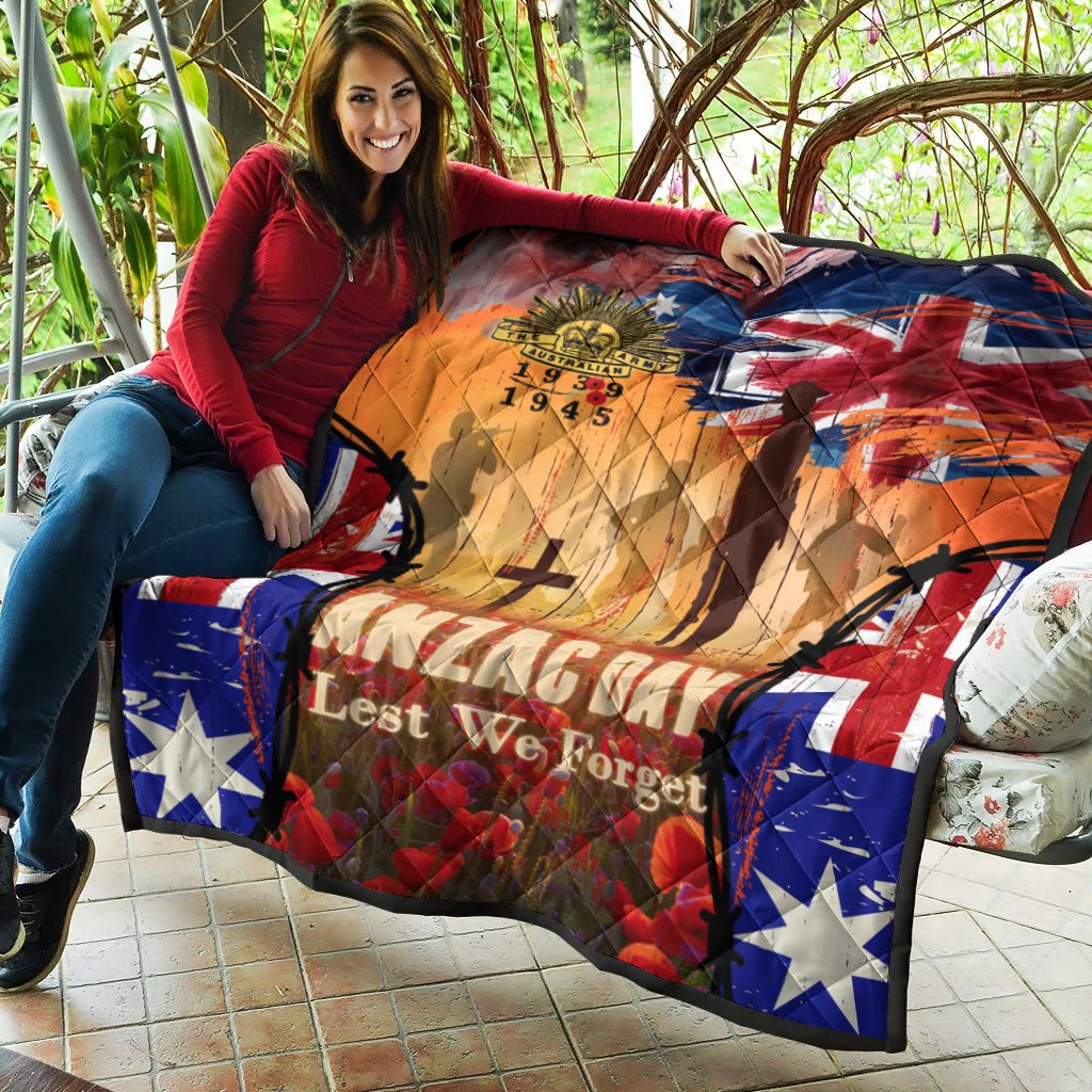 Australia ANZAC Day 2021 Premium Quilt - ANZAC Day Commemoration 1939 - 1945 - Vibe Hoodie Shop