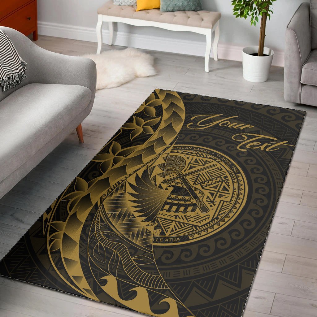 American Samoa Area Rug - Custom Polynesian Pattern Style Gold Color - Vibe Hoodie Shop