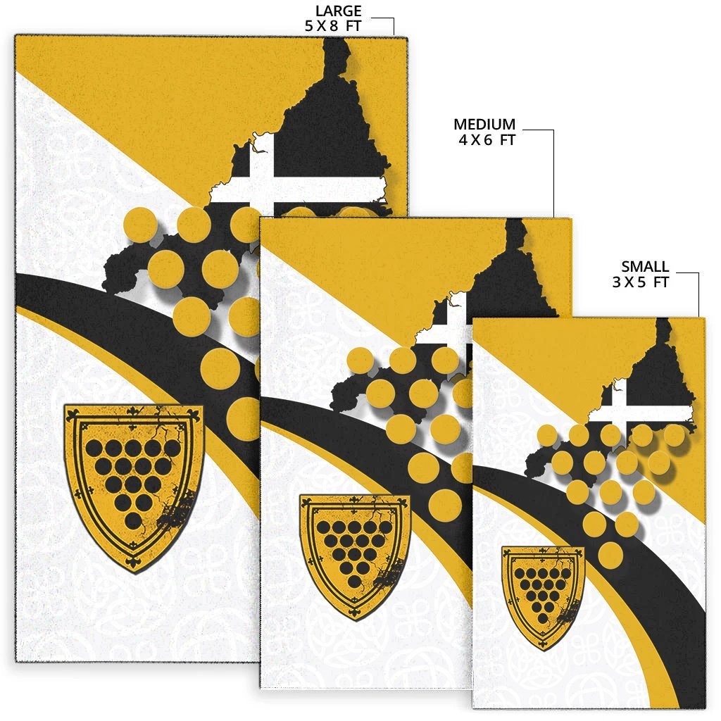 Cornwall Celtic Area Rug - Cornish Flag With Duke of Cornwall - Vibe Hoodie Shop