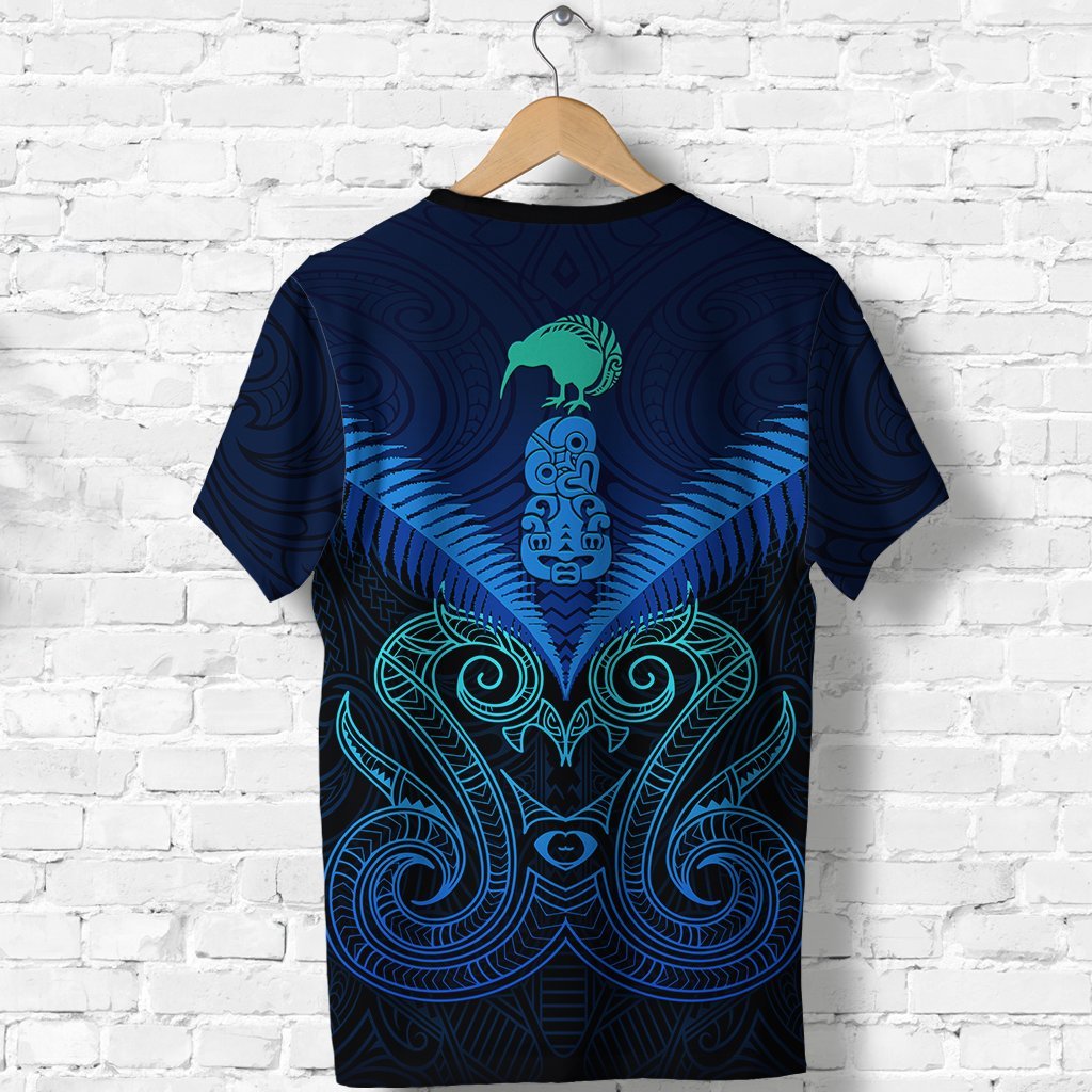 Maori Manaia New Zealand T shirt Blue - Vibe Hoodie Shop