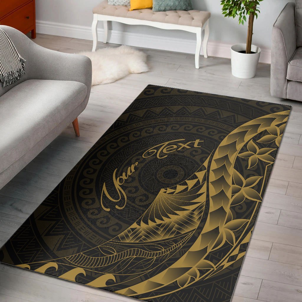 Samoa Area Rug - Custom Personalised Polynesian Pattern Style Gold Color - Vibe Hoodie Shop