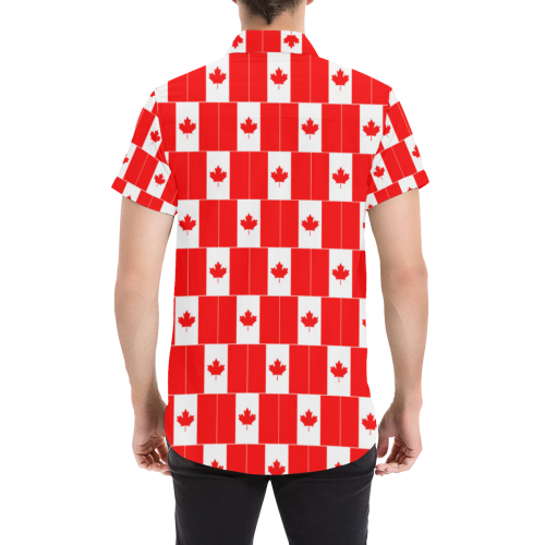 Canada Shirt - Flag Pattern Men's Short Sleeve - Vibe Hoodie Shop