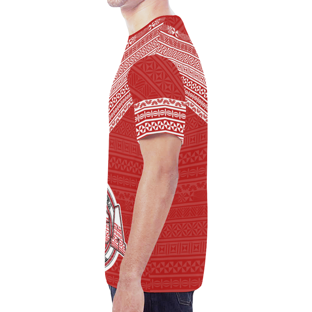 Tonga T shirt - Flag And Tapa Pattern - Vibe Hoodie Shop