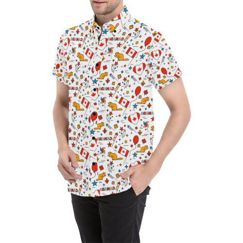 All About Canada Men's Short Sleeve Shirt - Vibe Hoodie Shop