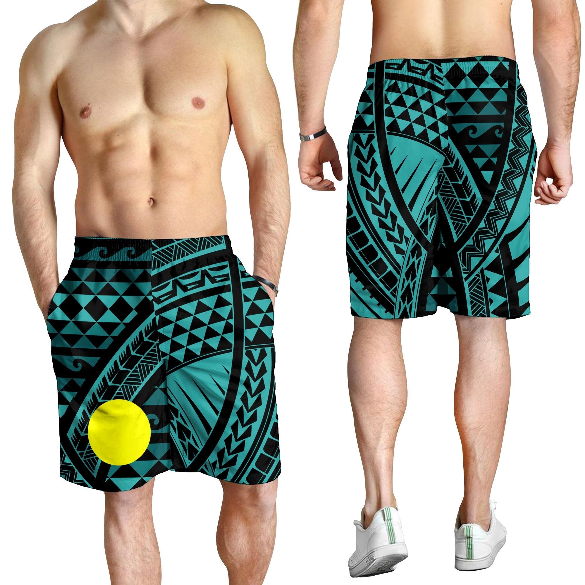 Palau Men's Short - Tribal Seamless Pattern - Vibe Hoodie Shop