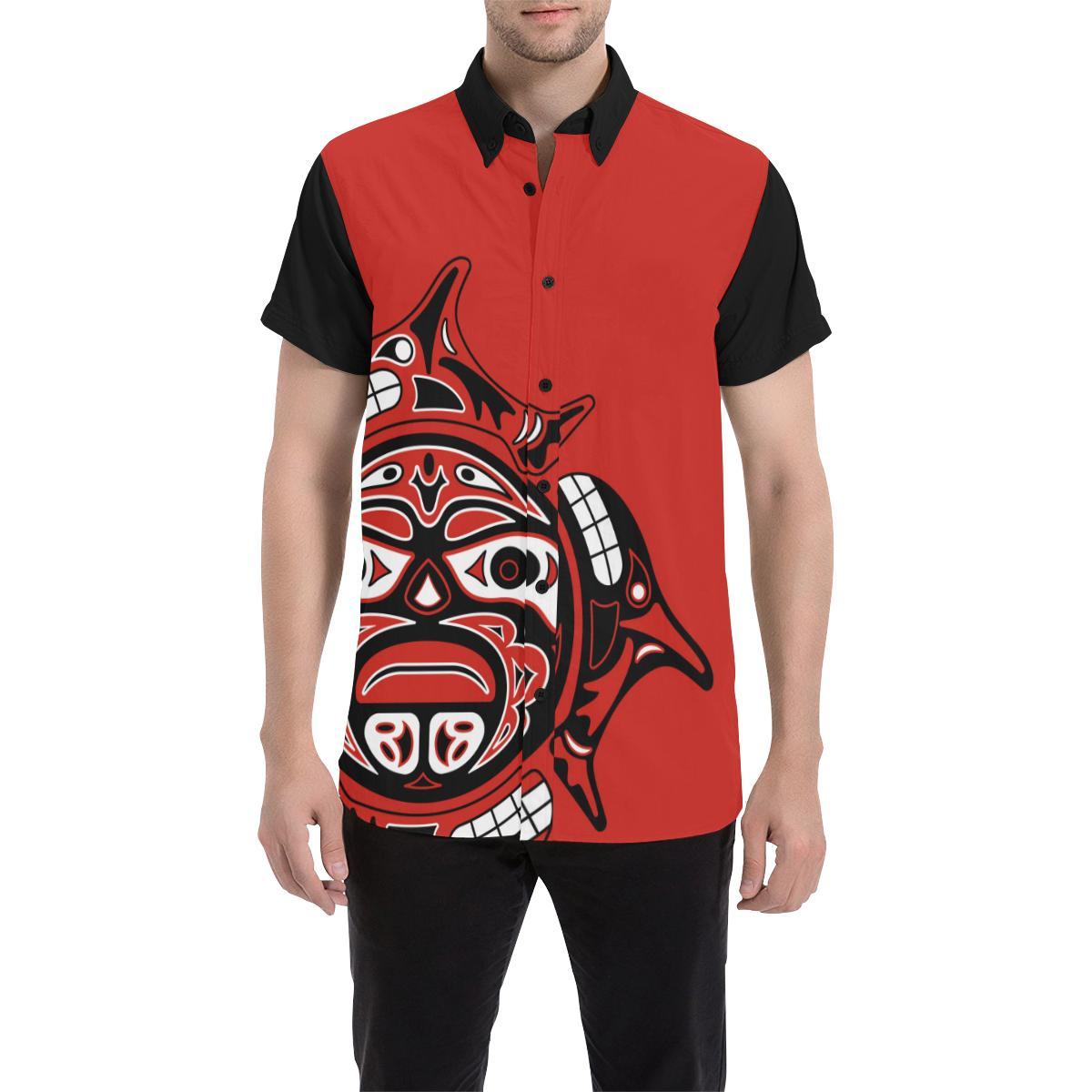 Canada Haida All Over PrinT shirt Sleeve Shirt - Vibe Hoodie Shop