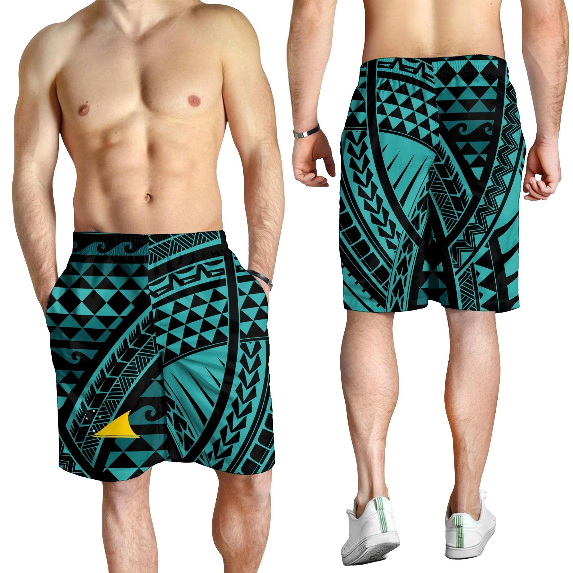 Tokelau Men's Short - Tribal Seamless Pattern - Vibe Hoodie Shop