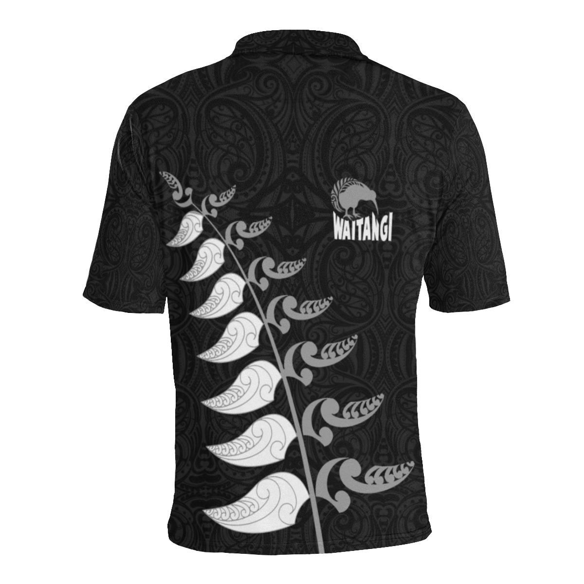 Waitangi Black Polo T shirt - Vibe Hoodie Shop