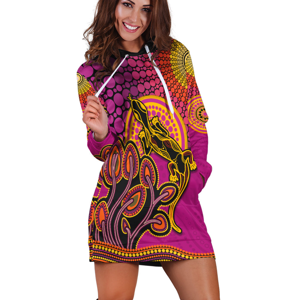 (Custom Personalised) Aboriginal Lizard Hoodie Dress Tree On The Hill Sunshine - Vibe Hoodie Shop