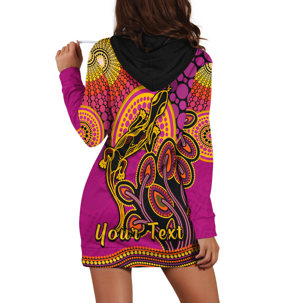 (Custom Personalised) Aboriginal Lizard Hoodie Dress Tree On The Hill Sunshine - Vibe Hoodie Shop