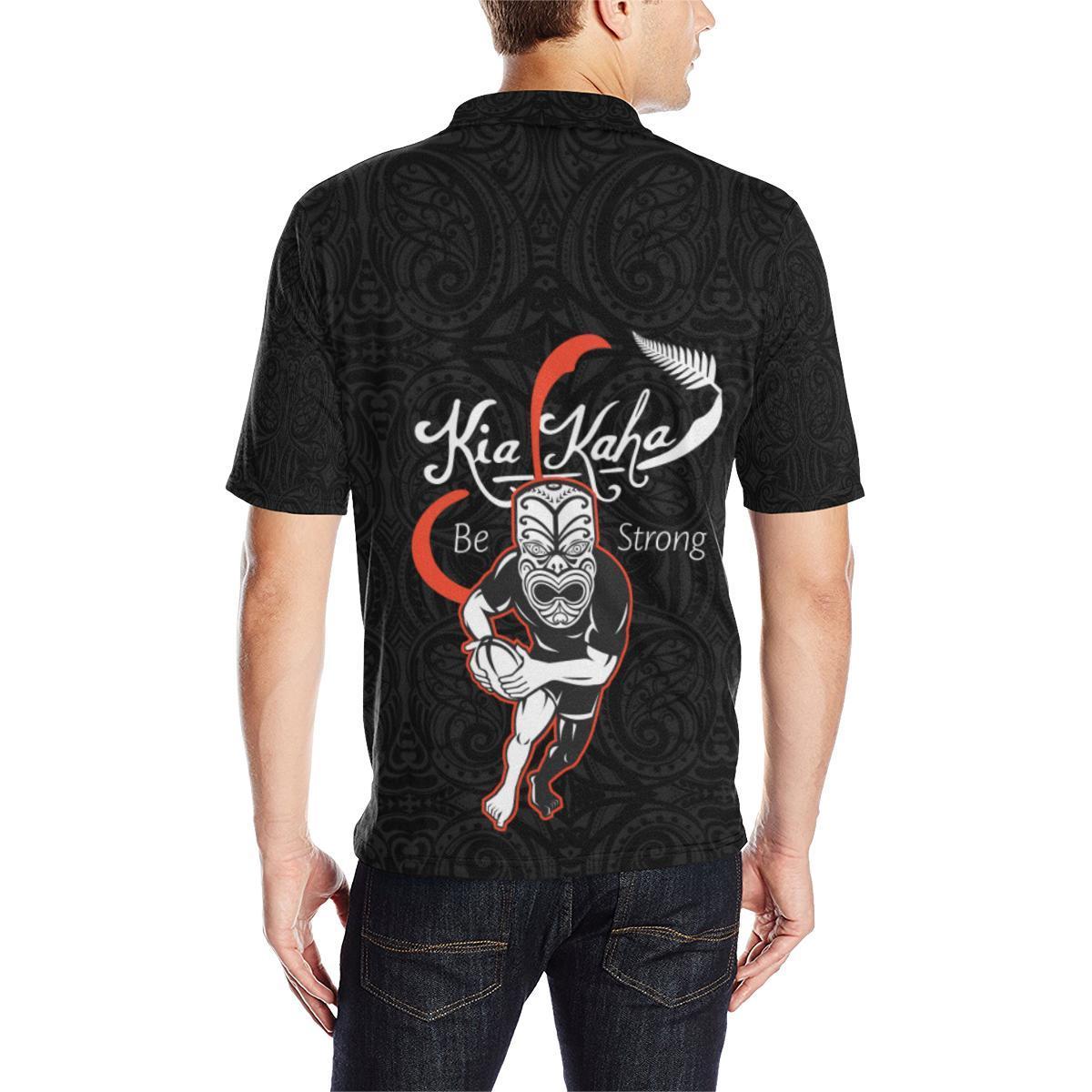 Rugby Be Strong Version Black New Zealand Polo T shirt - Vibe Hoodie Shop
