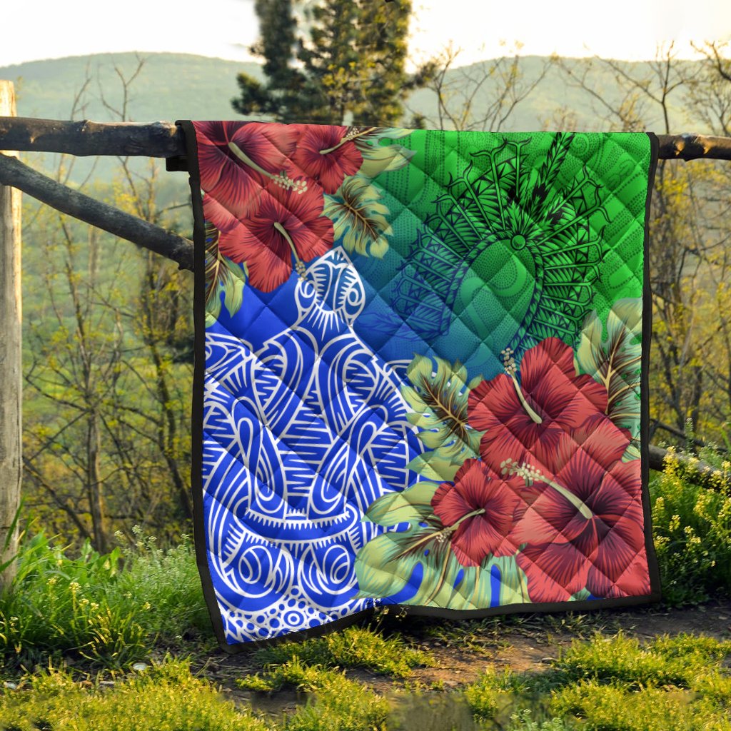 Torres Strait Islanders Quilt - Ocean Hibiscus - Vibe Hoodie Shop