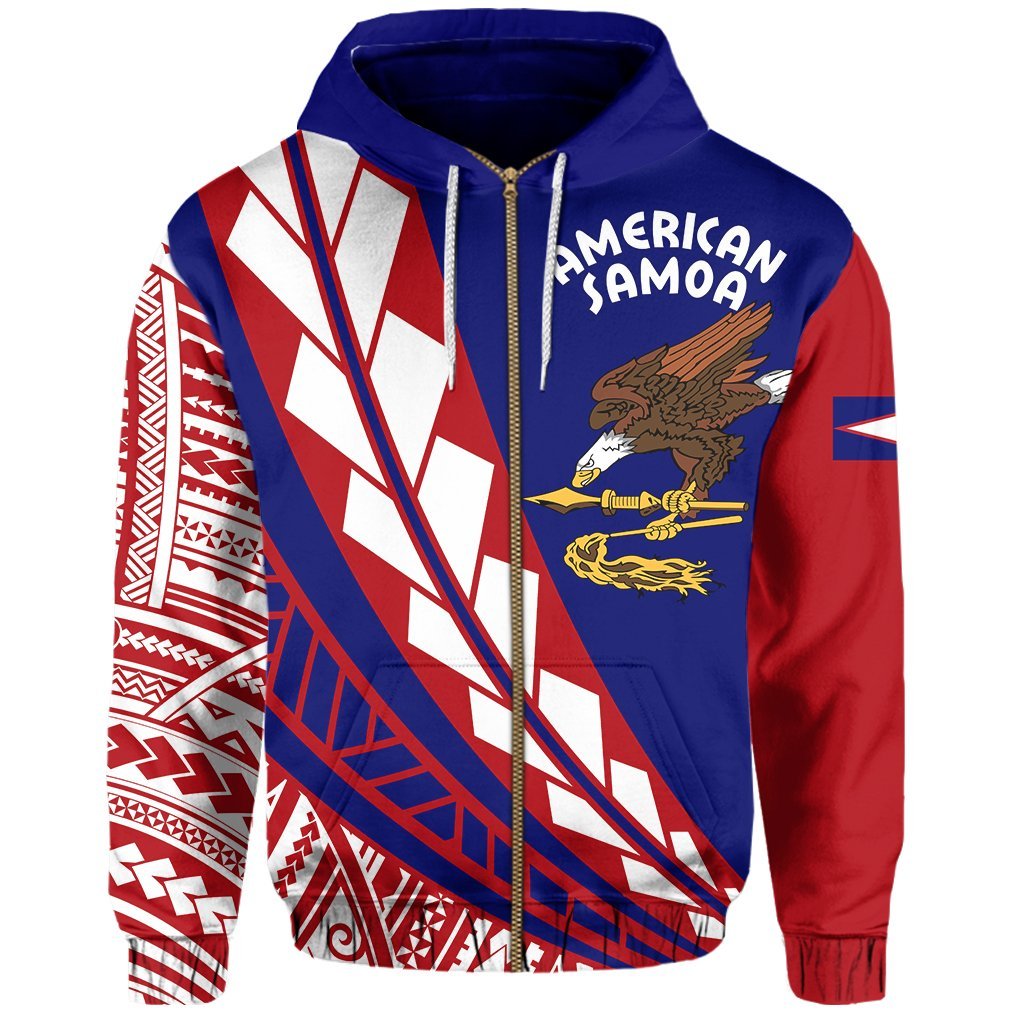 American Samoa Hoodie - Flag Edition Zip Ver - Vibe Hoodie Shop