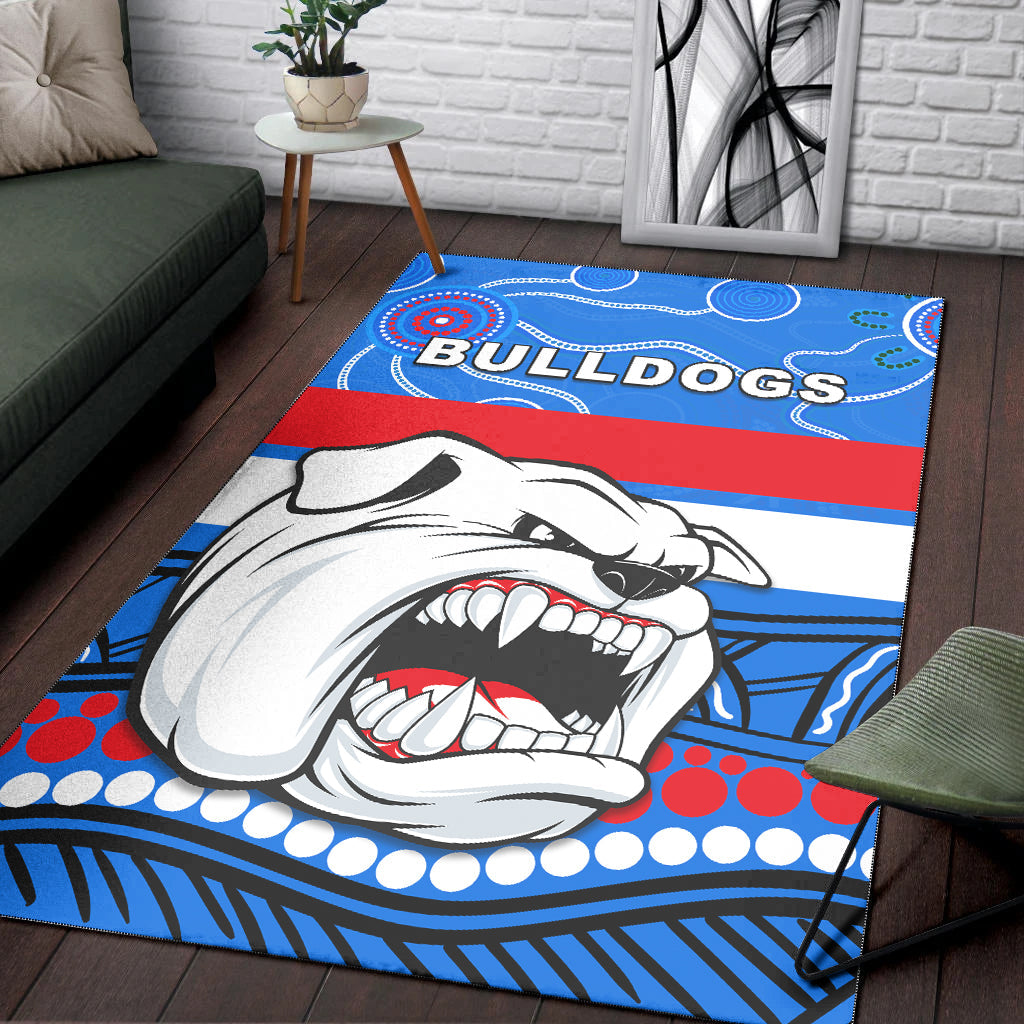 Bulldogs Indigenous Area Rug Shirt Western Football - Vibe Hoodie Shop