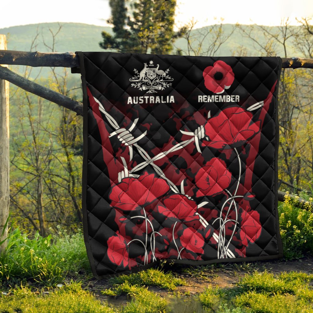 ANZAC Premium Quilt - ANZAC with Remembrance Poppy Flower - Vibe Hoodie Shop