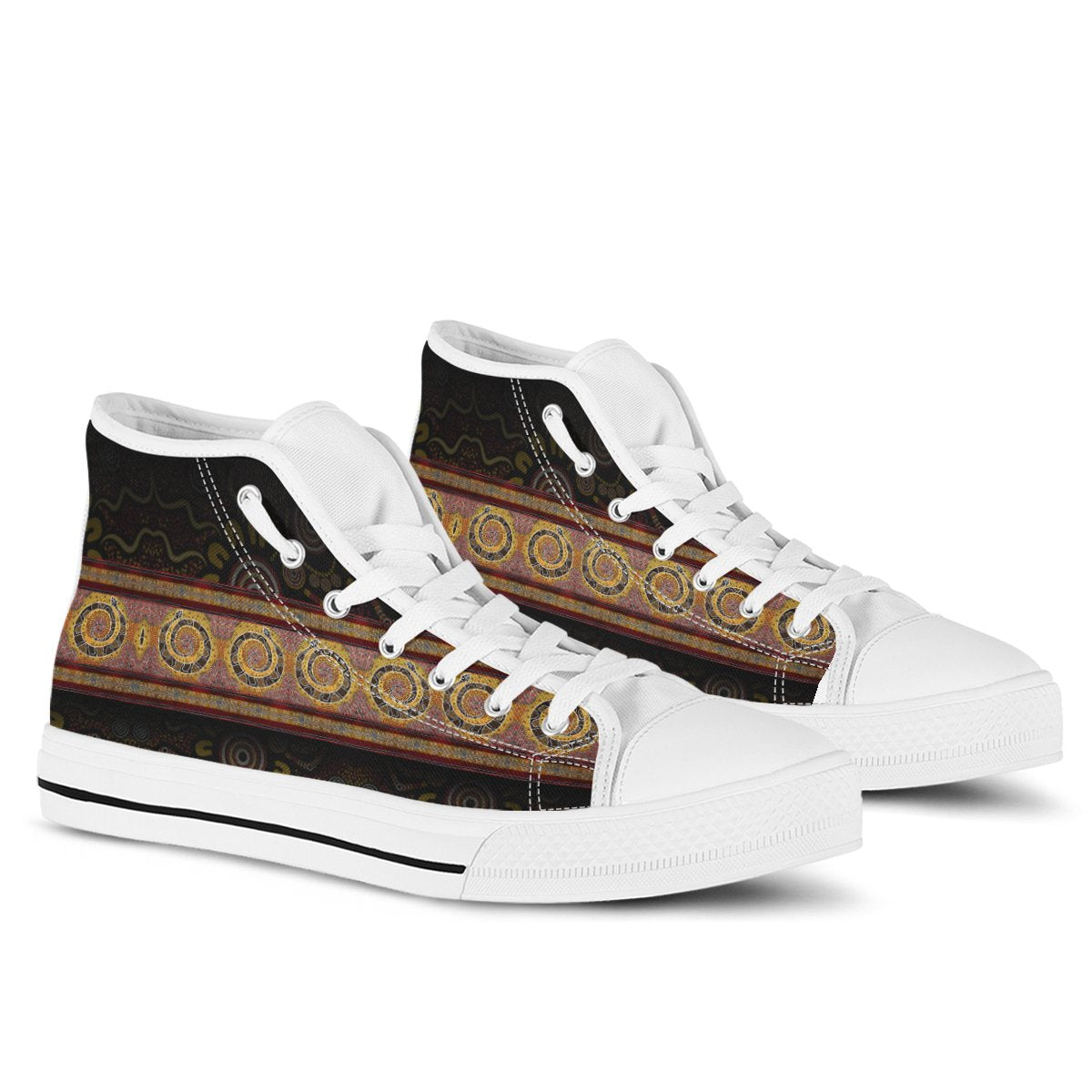 aboriginal-high-top-snake-dot-panting-art
