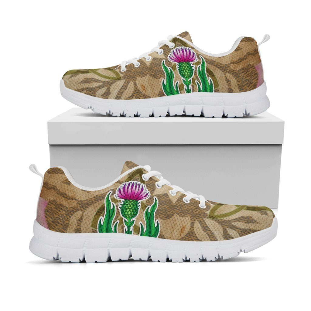 Scottish Sneakers - Thistle Flowers Celtic Knot Vintage Style - Vibe Hoodie Shop