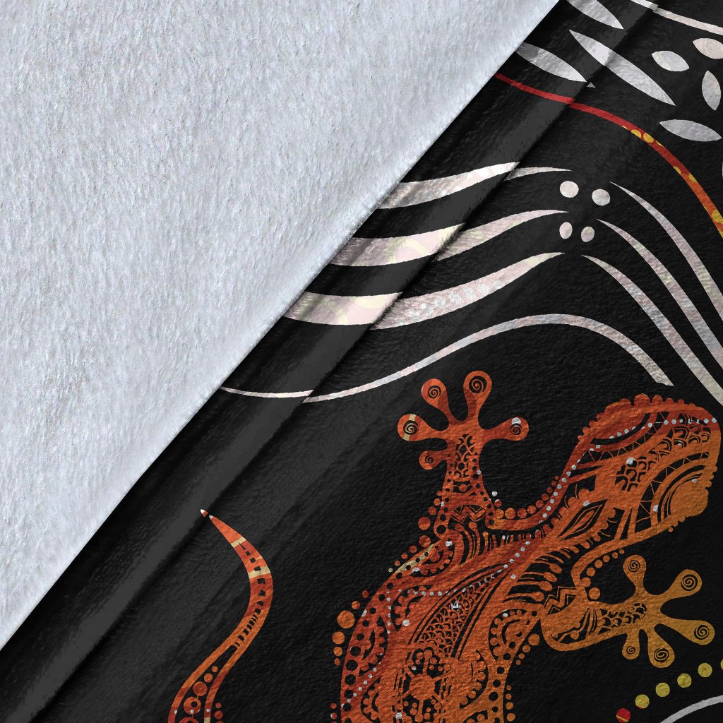 Aboriginal Premium Blanket - Lizard Sunshine - Vibe Hoodie Shop