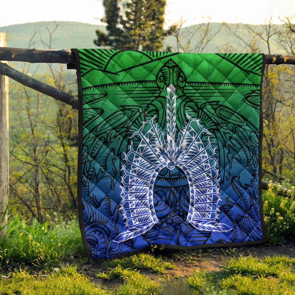 Torres Strait Islanders Premium Quilt - Turtle and Dhari Mask - Vibe Hoodie Shop