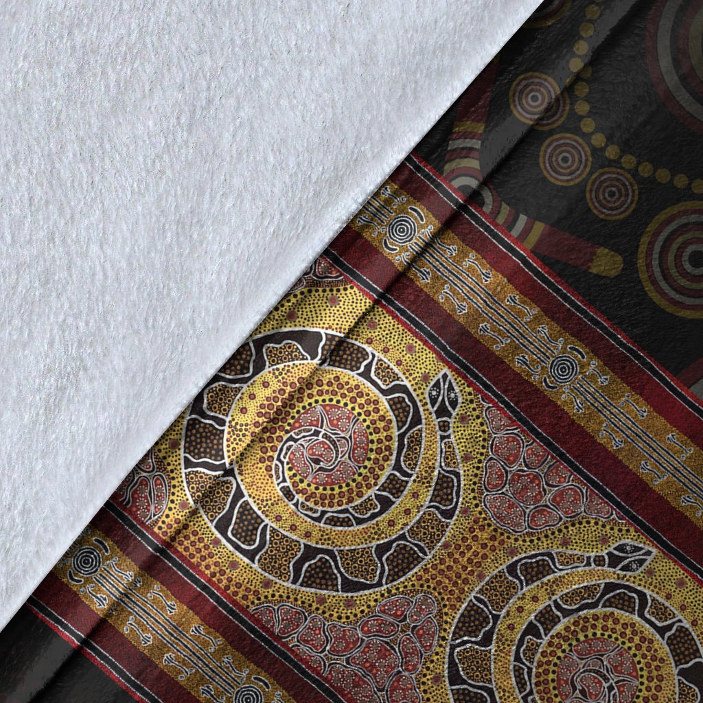 Aboriginal Blanket - Snake Dot Panting Art - Vibe Hoodie Shop