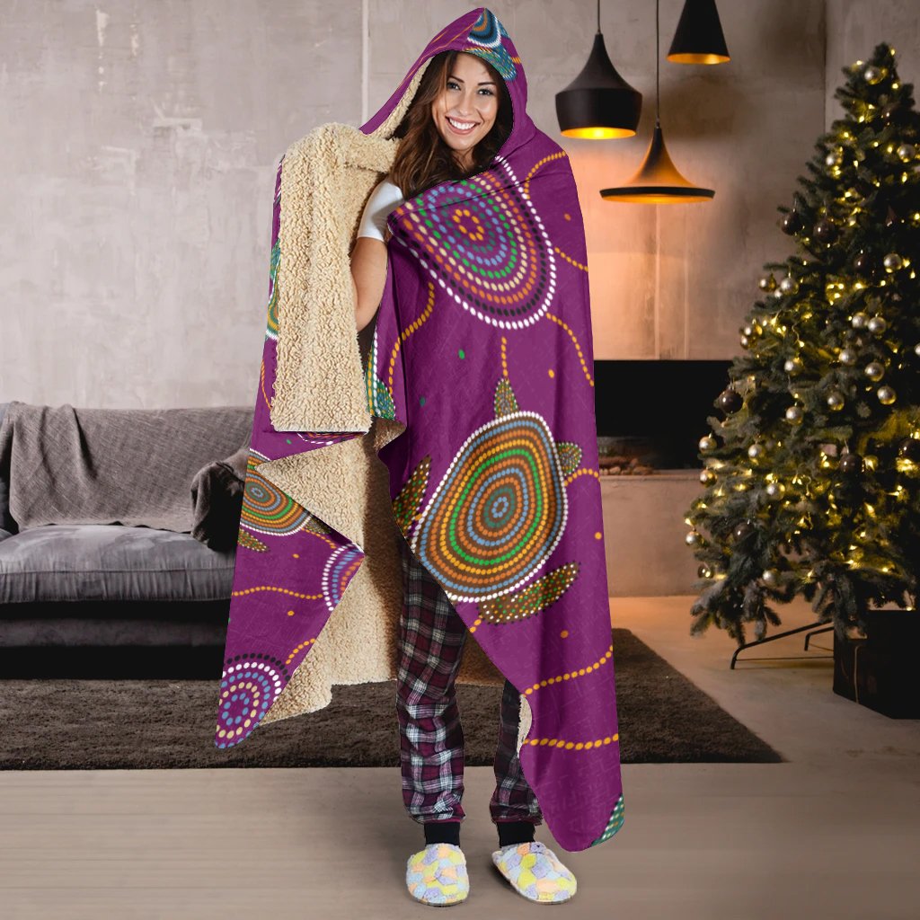 hoodie-blanket-aboriginal-turtle-purple-australia-dot-patterns