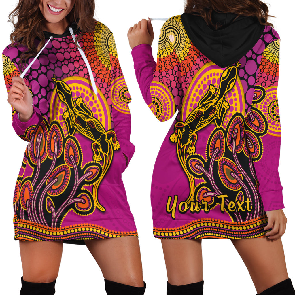 (Custom Personalised) Aboriginal Lizard Hoodie Dress Tree On The Hill Sunshine - Vibe Hoodie Shop