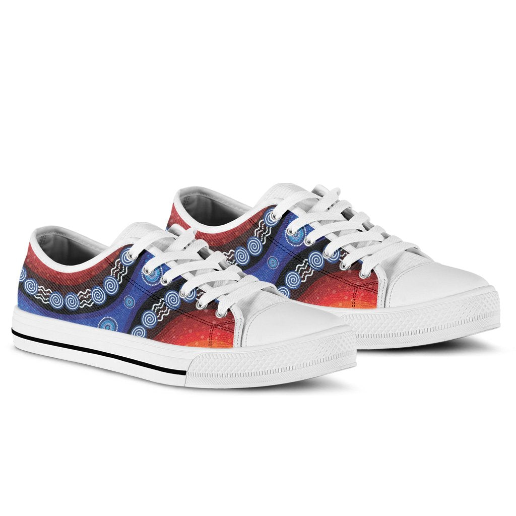 Low Top - Aboriginal Color Dot Painting - Vibe Hoodie Shop