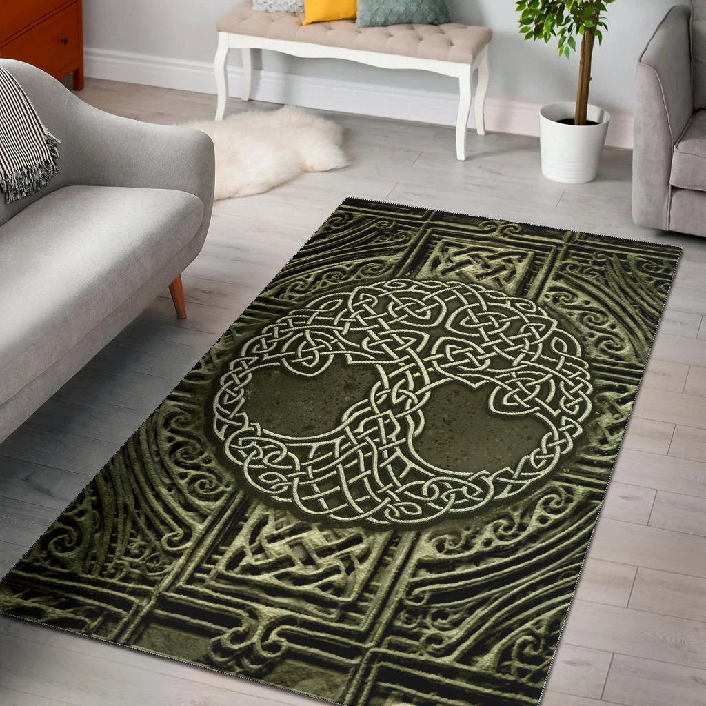 Celtic Area Rug - Celtic Tree Vintage Style Ver02 - Vibe Hoodie Shop