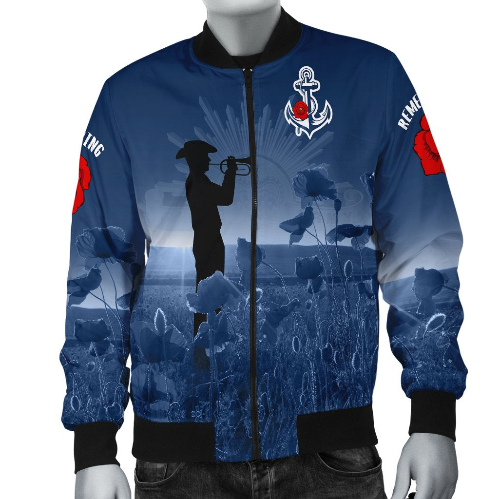 Australia Navy ANZAC Men's Bomber Jacket - Remembering Our Heroes - Vibe Hoodie Shop