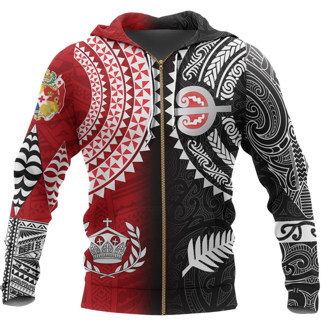 Tonga Aotearoa Zipper Hoodie - Vibe Hoodie Shop