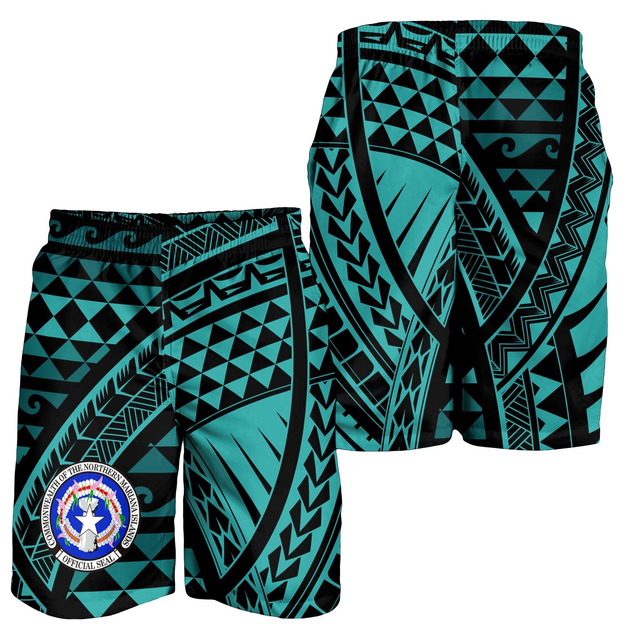 Northern Mariana Islands Men's Shorts - Tribal Seamless Pattern - Vibe Hoodie Shop