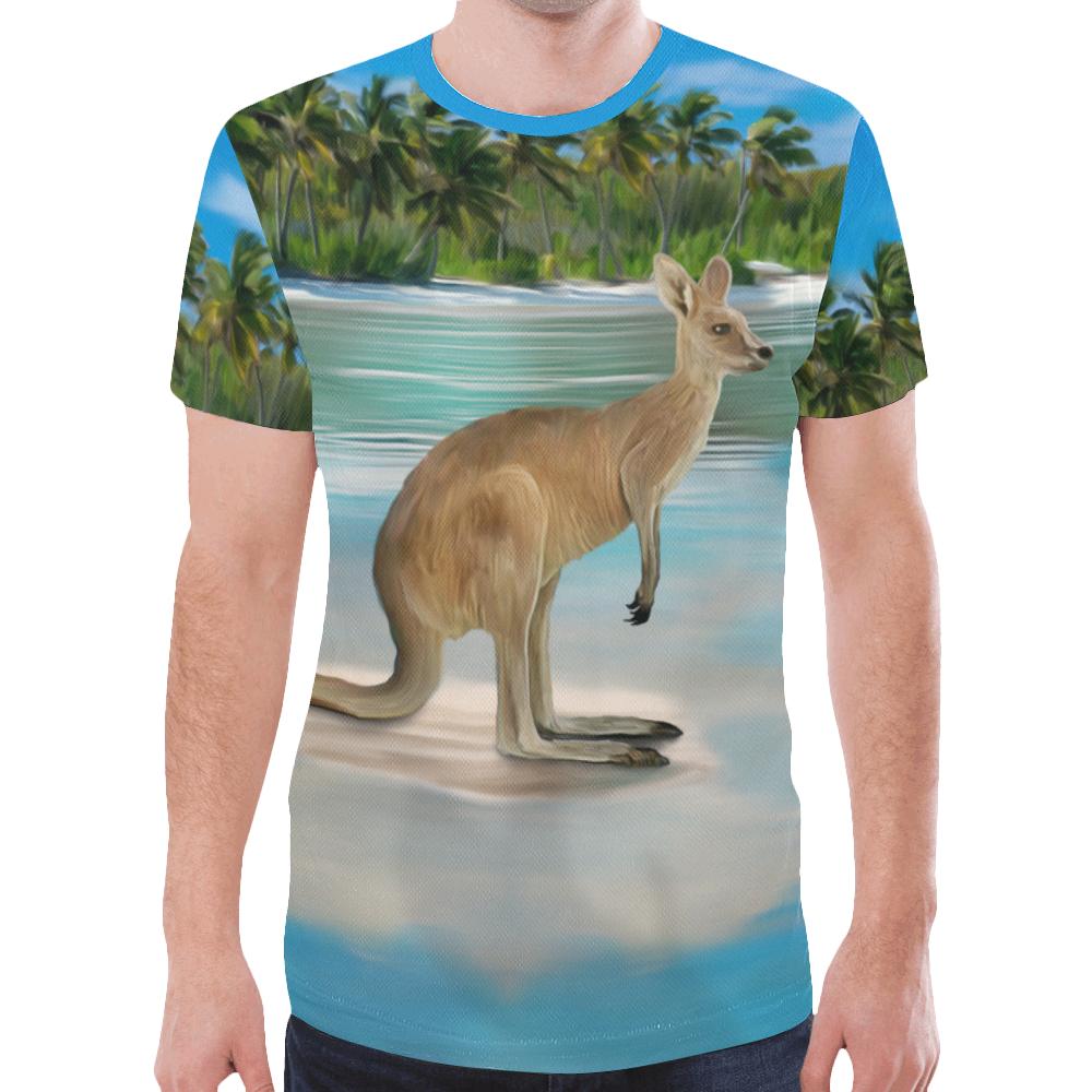 Australia T shirts - Kangaroo T shirt Landscape Art - Vibe Hoodie Shop