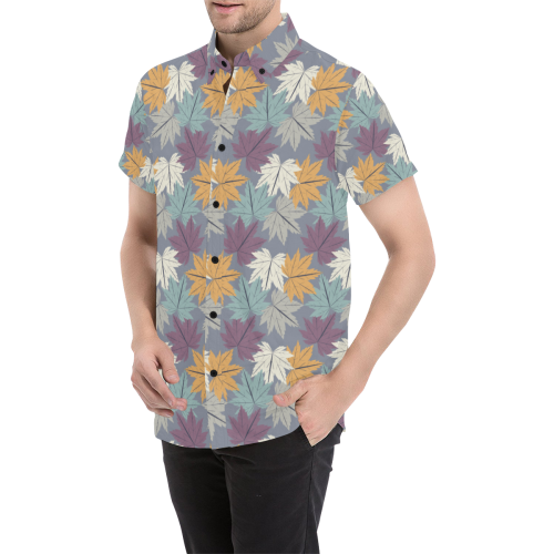 Canada Maple Leaf 01 Men's All Over Print Short Sleeve Shirt - Vibe Hoodie Shop