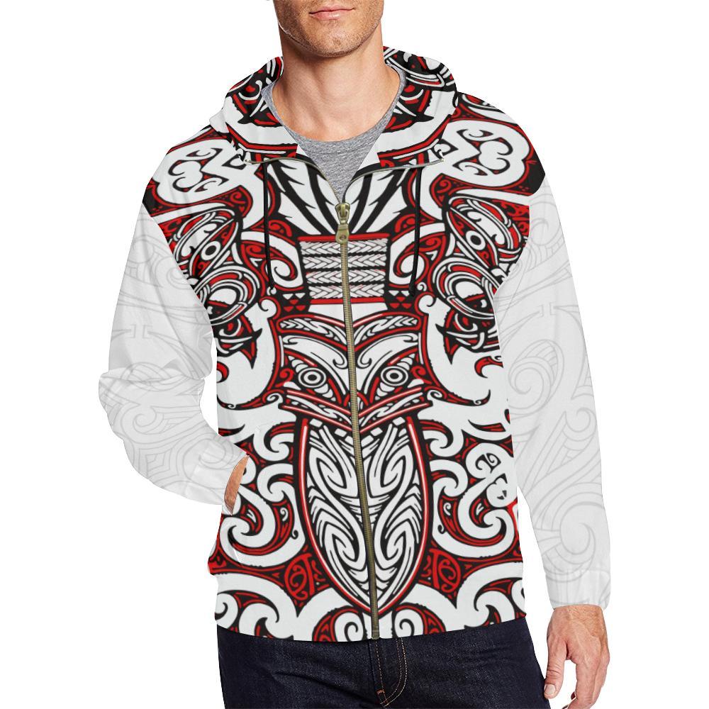 New Zealand Zip - Up Hoodie Maori Rugby - Vibe Hoodie Shop