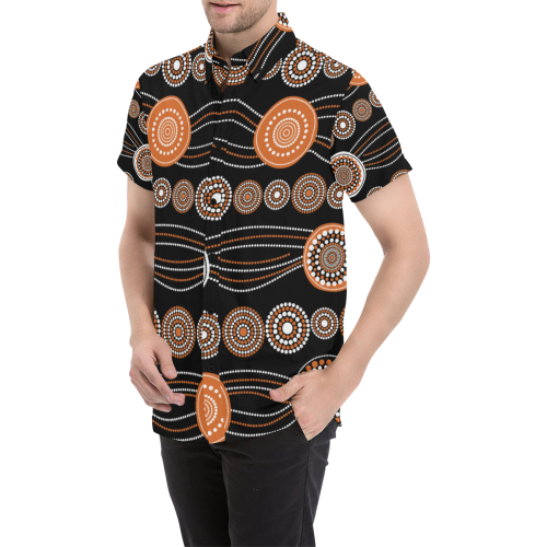 Short Sleeve Shirt - Aboriginal Dot Painting Shirt Ver03 - Vibe Hoodie Shop