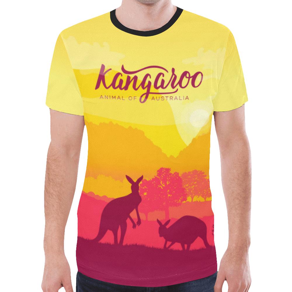 T shirt - Kangaroo T shirt Morning Uluru - Unisex - Vibe Hoodie Shop