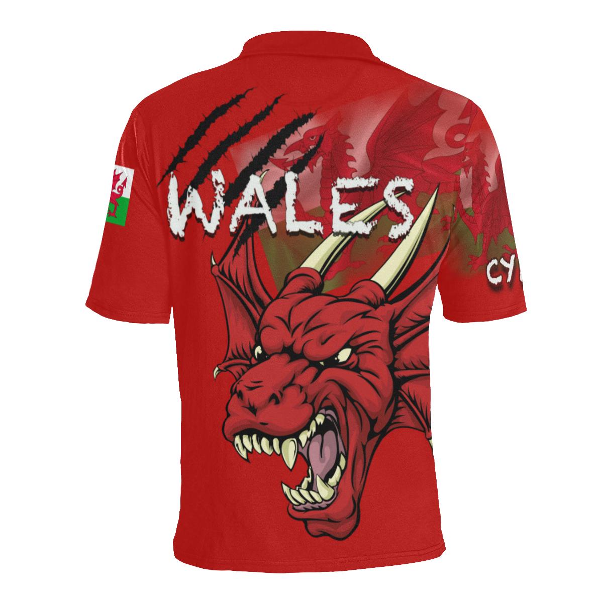 Wales Polo Shirt Cymru Dragon - Vibe Hoodie Shop