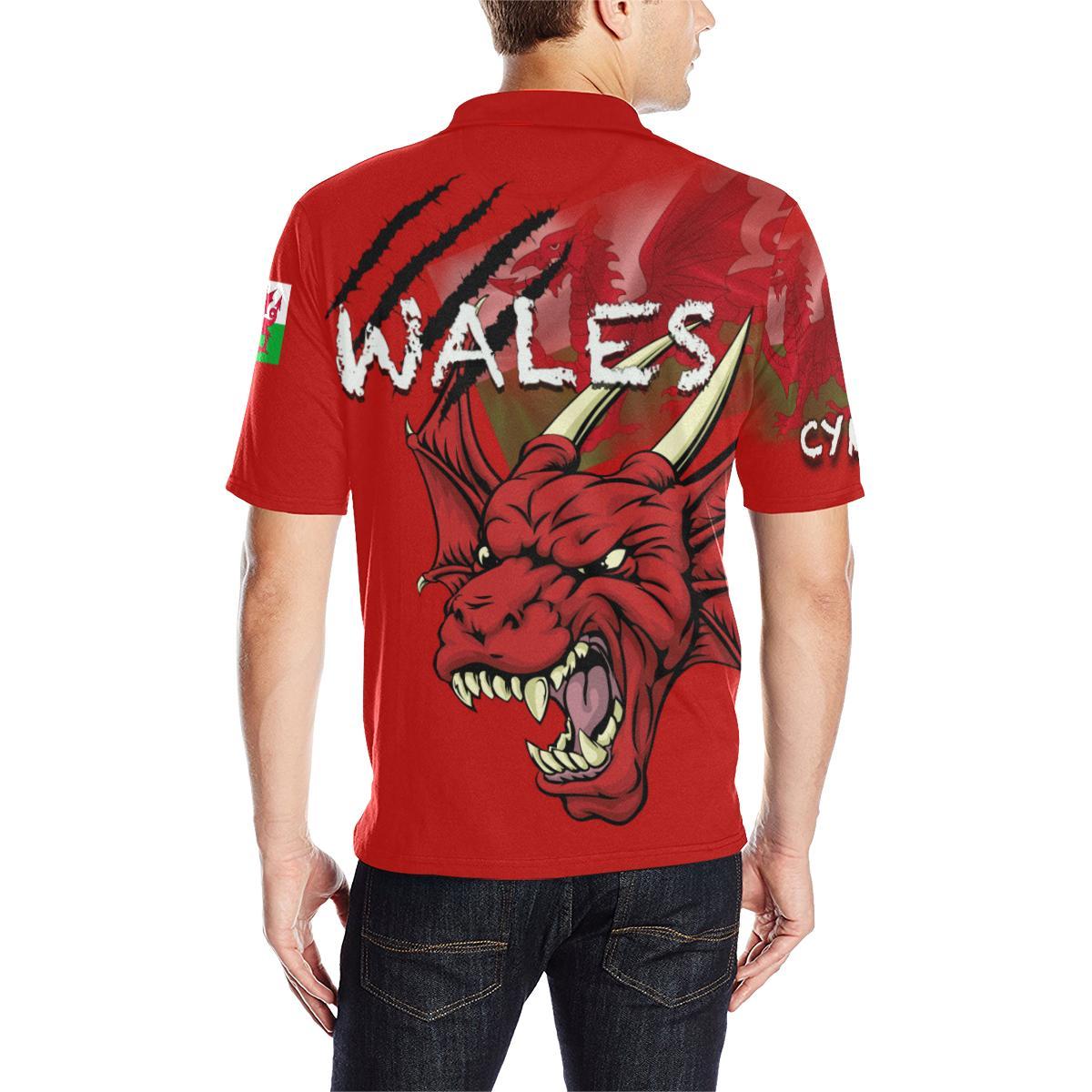 Wales Polo Shirt Cymru Dragon - Vibe Hoodie Shop
