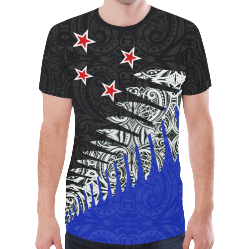 New Zealand Flag Shirt, Maori Tattoo Silver Fern T shirt - Vibe Hoodie Shop