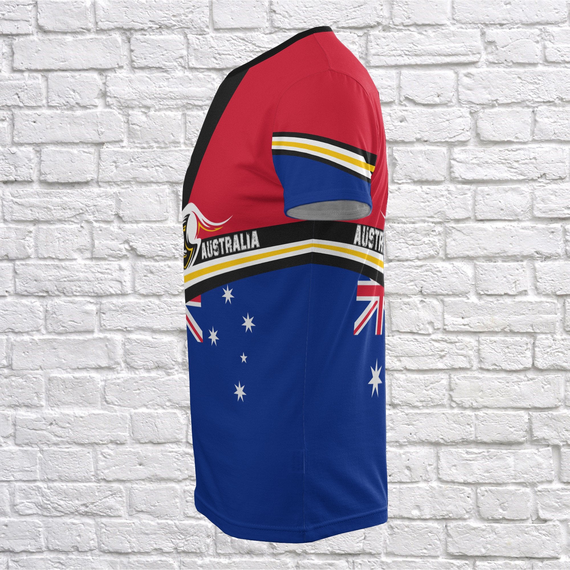 T shirt - Aus Flag T shirt Kangaroo Coat Of Arms - Unisex - Vibe Hoodie Shop