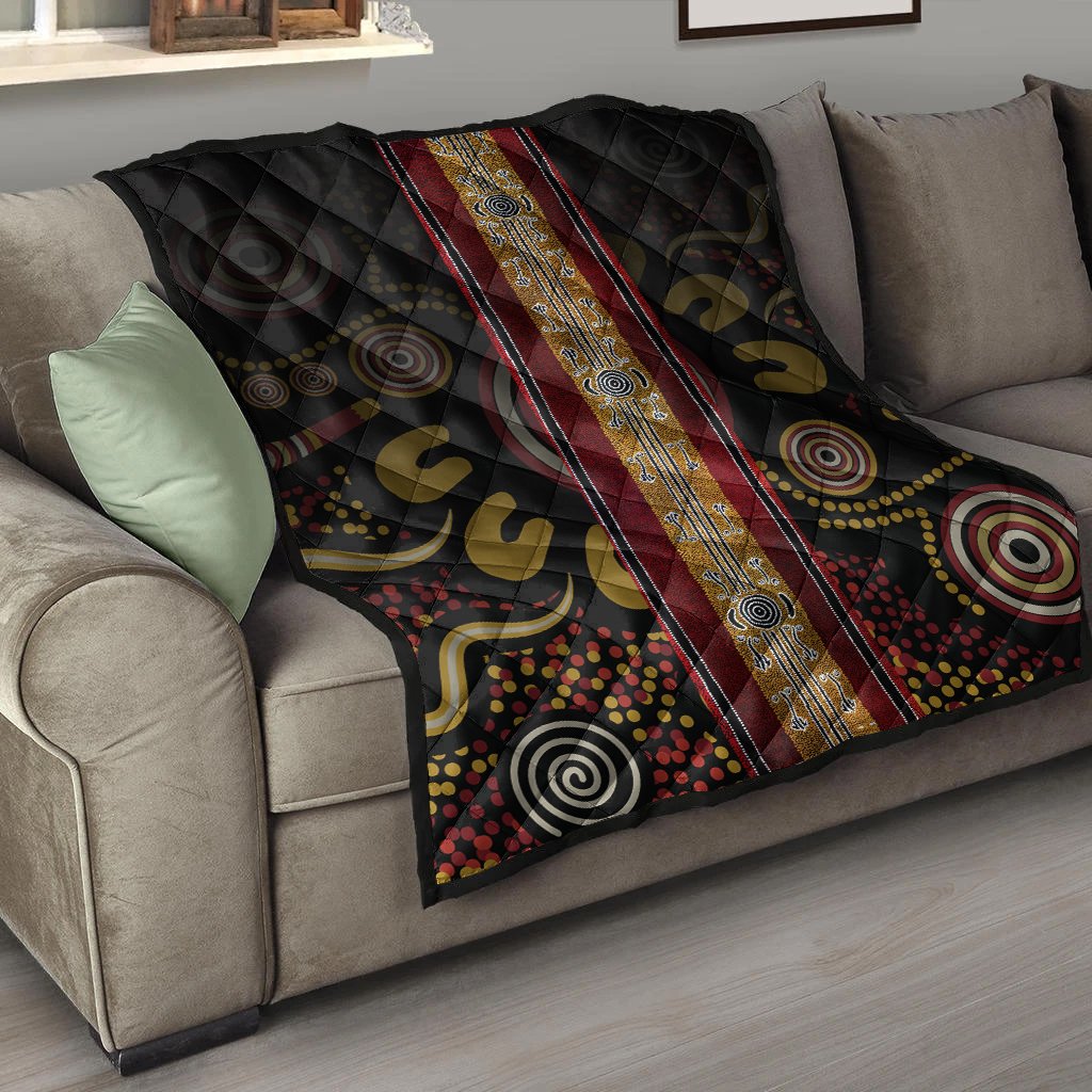 Quilt - Aboriginal Dot Panting Art Stripe Lines - Vibe Hoodie Shop