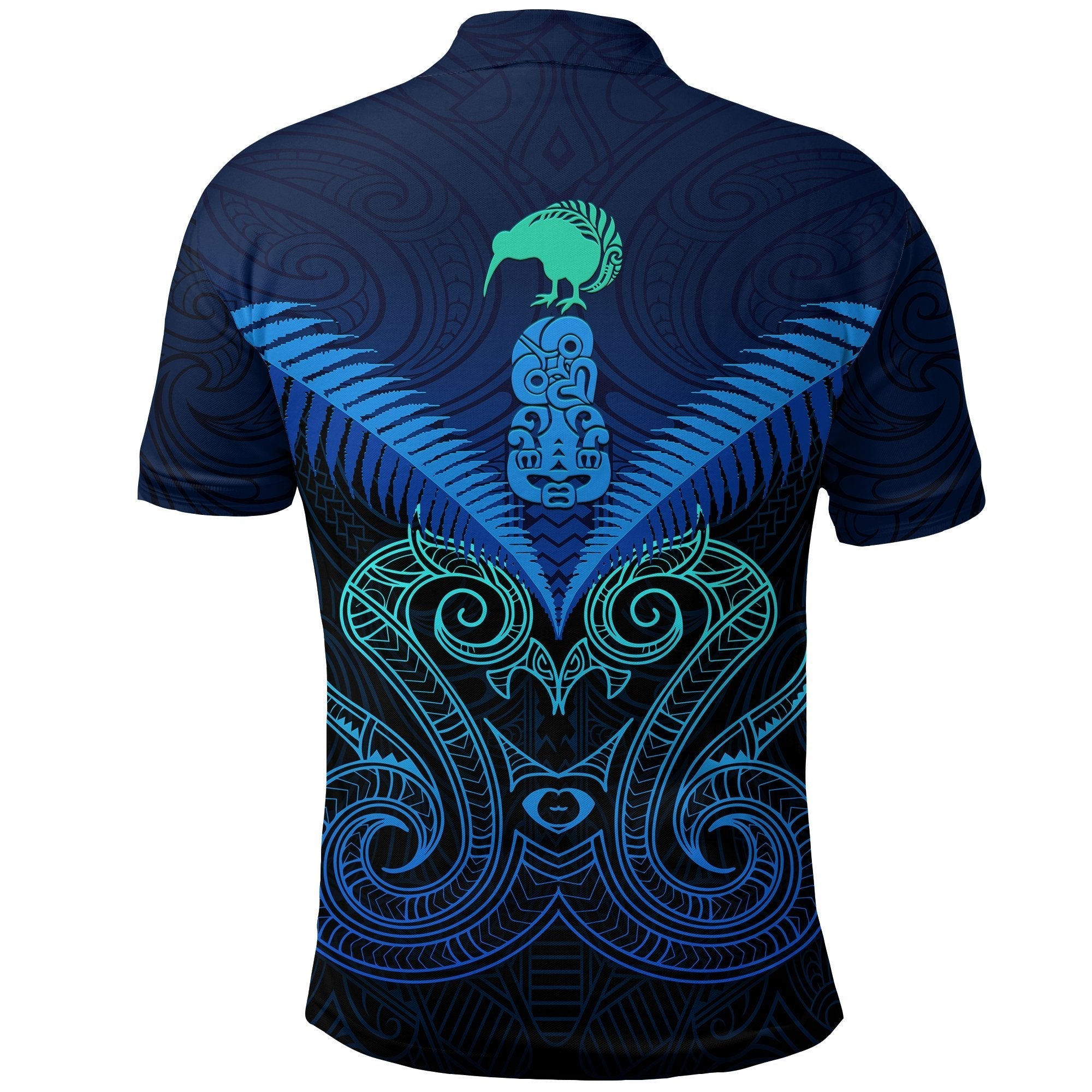 Maori Manaia New Zealand Polo Shirt Blue - Vibe Hoodie Shop